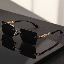 Premium Designer-Inspired Rimless Sunglasses – Square Luxury UV Protection Eyewear