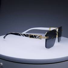 Premium Designer-Inspired Rimless Sunglasses – Square Luxury UV Protection Eyewear
